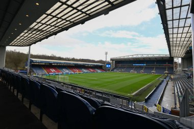 Ewood Park 'ın, 29 Mart 202' de İngiltere 'nin Blackburn kentinde oynanan Blackburn Rovers-Ipswich Town maçı öncesinde genel görünümü