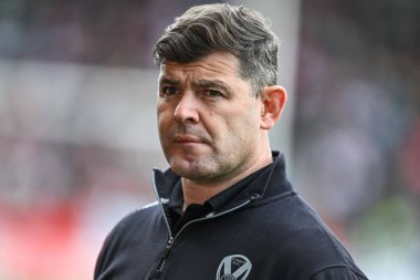 Paul Wellens St. Helens 'in baş antrenörü Betfred Süper Lig 6. Raundu öncesinde St Helens Wigan Warriors' a karşı Tamamen Wicked Stadyumu, St Helens, Birleşik Krallık, 29 Mart 202