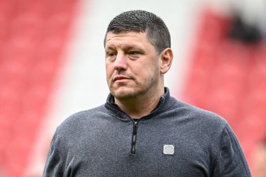 Matt Peet Wigan Warriors 'un baş antrenörü Betfred Süper Lig 6. raundunun önünde St Helens Wigan Warriors' a karşı All Wicked Stadyumu, St Helens, Birleşik Krallık, 29 Mart 202