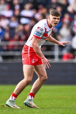 St. Helens 'den Jack Welsby, Betfred Süper Lig 6. raundunda St Helens Wigan Warriors' a karşı 29 Mart 202 'de St Helens Stadyumu' nda maç yapıyor.