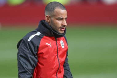 Barnsley 'den Barry Cotter maç öncesi ısınma oturumunda Sky Bet 1 maçında Barnsley, Cambridge United' a karşı Oakwell, Barnsley, Birleşik Krallık 'ta, 29 Mart 202