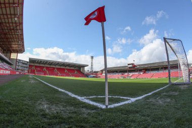 Oakwell 'in Sky Bet Ligi 1 maçı sırasında Oakwell, Barnsley' e karşı Cambridge United 'ın 29 Mart 202' de Oakwell, Barnsley 'de oynadığı maçın genel görünümü