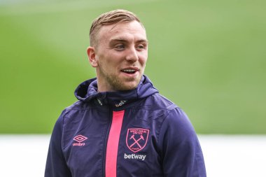 West Ham United takımından Jarrod Bowen, 30 Mart 202 'de İngiltere' deki St. James 's Park, Newcastle' da oynanan Premier League maçı sırasında sahaya çıktı.
