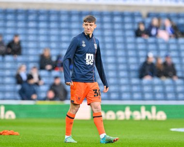 Ipswich Town 'dan Cameron Humphreys maçtan önce ısınıyor, / Sky Bet Şampiyonası maçında Blackburn Rovers Ipswich Town' a karşı, Ewood Park, Blackburn, İngiltere, 29 Mart 202