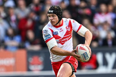 St. Helens takımından Jonny Lomax, Betfred Süper Lig 6. Raundunda St Helens 'e karşı Wigan Warriors maçında 29 Mart 202' de St Helens Stadyumu 'nda mola verdi.