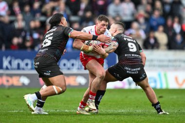 St. Helens 'ten Morgan Knowles, Wigan Warriors' tan Brad ONeill ve Wigan Warriors 'tan Patrick Mago tarafından oynanan Betfred Süper Lig 6. Raundda St Helens - Wigan Warriors maçında yenildi.