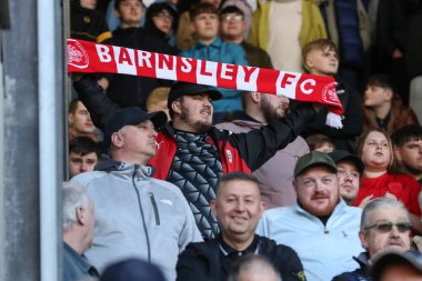 Barnsley taraftarları Sky Bet Ligi 1 maçında önce Oakwell, Barnsley, Barnsley, Birleşik Krallık, 29 Mart 202 'de Cambridge United' a karşı oynadılar.