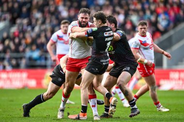 St. Helens takımından Alex Walmsley, Wigan Warriors 'dan Jai Field ve Wigan Warriors' tan Liam Byrne tarafından oynanan Betfred Süper Lig 6. Raundda St Helens - Wigan Warriors maçında yenildi.