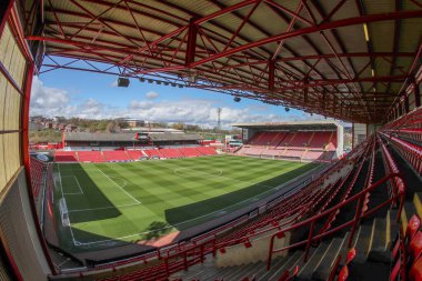 Oakwell 'in Sky Bet Ligi 1 maçı sırasında Oakwell, Barnsley' e karşı Cambridge United 'ın 29 Mart 202' de Oakwell, Barnsley 'de oynadığı maçın genel görünümü