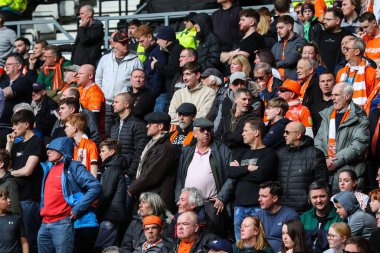 Blackpool taraftarları Sky Bet Ligi 1 karşılaşmasında Derby County, Blackpool 'a karşı Pride Park Stadyumu, Derby, İngiltere, 29 Mart 202