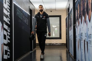Blackpool 'dan CJ Hamilton, 29 Mart 202' de İngiltere 'nin Derby Park Stadyumu' nda oynanan Derby County - Blackpool maçı öncesinde geldi.
