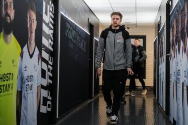 Hayden Coulson of Blackpool arrives ahead of the Sky Bet League 1 match Derby County vs Blackpool at Pride Park Stadium, Derby, United Kingdom, 29th March 202 clipart