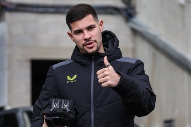 Newcastle United takımından Bruno Guimares, 30 Mart 2024 'te St. James' s Park, Newcastle, Birleşik Krallık 'ta oynanan Premier League maçı sırasında yaptığı konuşmada...