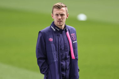 James Ward-Prowse of West Ham United arrives during the Premier League match Newcastle United vs West Ham United at St. James's Park, Newcastle, United Kingdom, 30th March 202 clipart