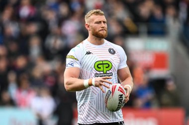 Wigan Warriors takımından Luke Thompson, Betfred Süper Lig 6. Raundu öncesinde St.Helens 'e karşı Wigan Warriors maçını 29 Mart 202' de St Helens Stadyumu 'nda oynuyordu.