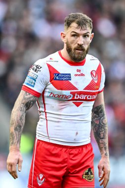 St. Helens 'den Daryl Clark Betfred Süper Lig 6. Raundunda St Helens' e karşı Wigan Warriors maçı sırasında St Helens Stadyumu, St Helens, Birleşik Krallık, 29 Mart 202