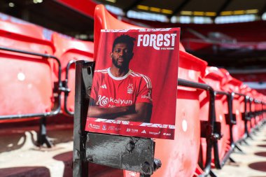 Nottingham Ormanı 'ndan İbrahim Sangar, 30 Mart 2024' te İngiltere 'nin Nottingham City Ground kentinde oynanan Premier League maçı öncesinde yapılan maç programının ön kapağında yer aldı.