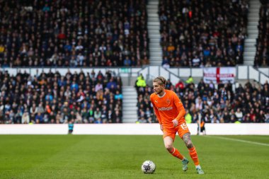 Hayden Coulson of Blackpool in action during the Sky Bet League 1 match Derby County vs Blackpool at Pride Park Stadium, Derby, United Kingdom, 29th March 202 clipart