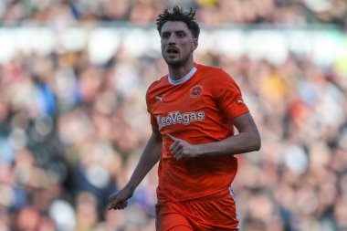 Blackpool 'dan Jake Beesley Sky Bet Ligi 1 karşılaşmasında Derby County - Blackpool maçında İngiltere' nin Derby Stadyumu 'nda, 29 Mart 202