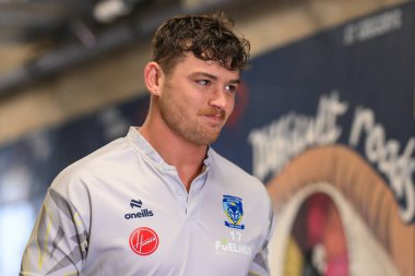 Warrington Wolves 'tan Jordan Crowther, 30 Mart 202' de İngiltere 'nin Warrington şehrindeki Halliwell Jones Stadyumu' nda oynanan Warrington Wolves - Catalans Dragons maçından önce geldi.