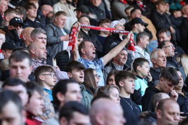 Barnsley taraftarları Sky Bet Ligi 1 maçında önce Oakwell, Barnsley, Barnsley, Birleşik Krallık, 29 Mart 202 'de Cambridge United' a karşı oynadılar.