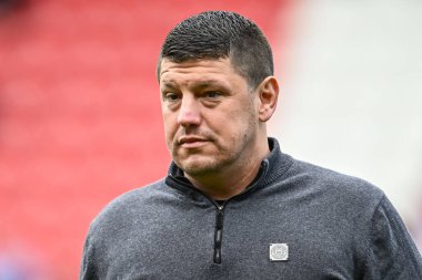 Matt Peet Wigan Warriors 'un baş antrenörü Betfred Süper Lig 6. raundunun önünde St Helens Wigan Warriors' a karşı All Wicked Stadyumu, St Helens, Birleşik Krallık, 29 Mart 202