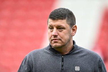 Matt Peet Wigan Warriors 'un baş antrenörü Betfred Süper Lig 6. raundunun önünde St Helens Wigan Warriors' a karşı All Wicked Stadyumu, St Helens, Birleşik Krallık, 29 Mart 202