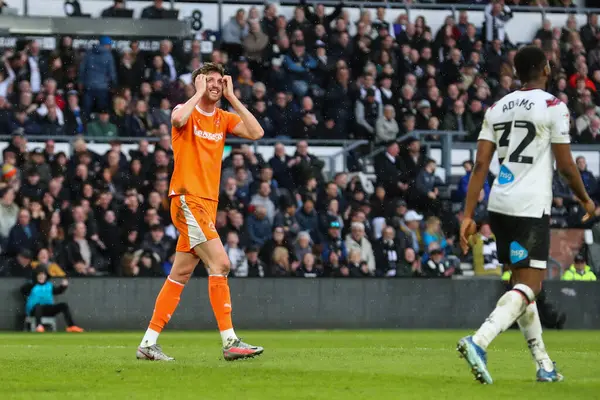 Stock image Jake Beesley of Blackpool reacts during the Sky Bet League 1 match Derby County vs Blackpool at Pride Park Stadium, Derby, United Kingdom, 29th March 202