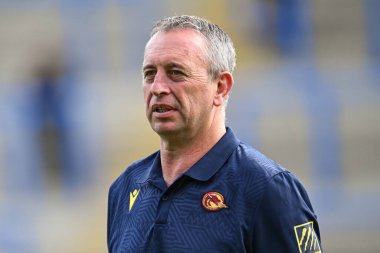 Steve McNamara Katalan Ejderhaları baş antrenörü, 30 Mart 202 'de İngiltere' nin Warrington şehrindeki Halliwell Jones Stadyumu 'nda oynanan Betfred Süper Lig karşılaşması Warrington Wolves - Catalans Dragons maçından önce geldi.