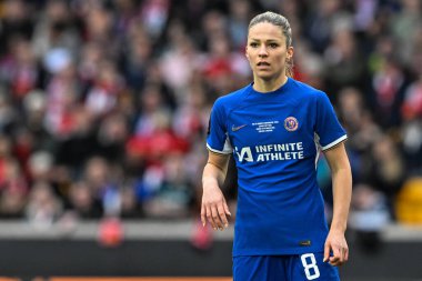 Chelsea Women 'dan Melanie Leupolz FA Kadınlar Ligi Finali' nde Arsenal Women - Chelsea FC Women - Molineux, Wolverhampton, Birleşik Krallık 'ta 31 Mart 202