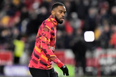 Brentford 'dan Ivan Toney Premier League maçında ısınma turunda Brentford Manchester United' a karşı Gtech Community Stadyumu, Londra, 30 Mart 202