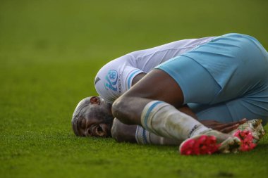 Kristal Saray 'dan Jean-Philippe Mateta, 30 Mart 202' de İngiltere 'nin Nottingham City Ground kentinde oynanan Premier League maçı sırasında sakatlandı.