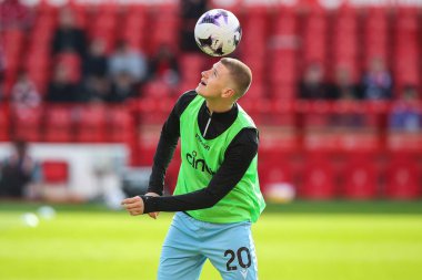 Adam Wharton of Crystal Palace during the pre-game warm up ahead of the Premier League match Nottingham Forest vs Crystal Palace at City Ground, Nottingham, United Kingdom, 30th March 202 clipart