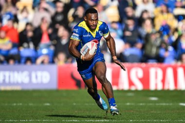 Warrington Wolves 'tan Rodrick Tai, 30 Mart 202' de İngiltere 'nin Warrington kentinde oynanan Betfred Süper Lig karşılaşmasında Warrington Wolves, Catalans Dragons' a karşı oynuyor.