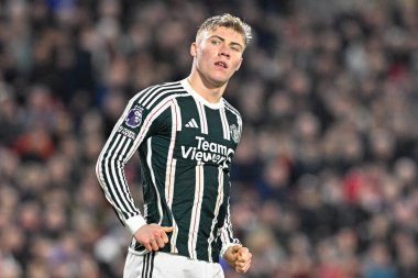 Manchester United 'dan Rasmus Hjlund Premier League karşılaşmasında Brentford Manchester United' a karşı Gtech Community Stadyumu, Londra, Birleşik Krallık, 30 Mart 2024