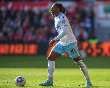 Kristal Saray 'dan Eberechi Eze Premier Lig maçı sırasında Nottingham Forest, Kristal Saray' a karşı 30 Mart 202 'de Nottingham, İngiltere' de.