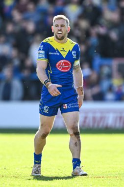 Warrington Wolves 'tan Matt Dufty Betfred Süper Lig maçı sırasında Warrington Wolves, Catalans Dragons' a karşı Halliwell Jones Stadyumu, Warrington, Birleşik Krallık, 30 Mart 202