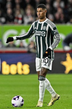 Manchester United 'dan Marcus Rashford Premier League karşılaşmasında Brentford Manchester United' a karşı Gtech Community Stadyumu, Londra, Birleşik Krallık, 30 Mart 202