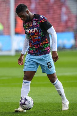 Kristal Saray 'dan Jefferson Lerma Premier Lig maçı öncesinde Nottingham Forest' a karşı Crystal Palace City Ground, Nottingham, İngiltere 'de 30 Mart 202' de oynanacak maç öncesi ısınma maçında