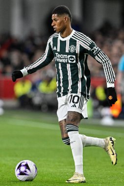 Manchester United 'dan Marcus Rashford Premier League karşılaşmasında Brentford Manchester United' a karşı Gtech Community Stadyumu, Londra, Birleşik Krallık, 30 Mart 202