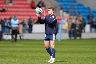 Satış Köpekbalıkları 'ndan George Ford, 31 Mart 202' de Salford Community Stadyumu 'nda Gallagher Premiership maçından önce ısınıyor.