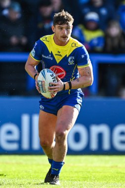 Warrington Wolves 'tan Jordan Crowther, 30 Mart 202' de Halliwell Jones Stadyumu 'nda oynanan Betfred Süper Lig karşılaşmasında Warrington Wolves, Catalans Dragons' a karşı.