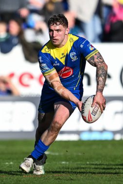 Warrington Wolves 'tan Sam Powell, 30 Mart 202' de Warrington Wolves 'un Halliwell Jones Stadyumu' ndaki Catalans Dragons 'a karşı oynadığı Betfred Süper Ligi karşılaşmasında görev başında.