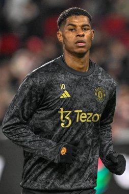 Manchester United 'dan Marcus Rashford Premier League karşılaşmasında Brentford Manchester United' a karşı Gtech Community Stadyumu, Londra, Birleşik Krallık, 30 Mart 202