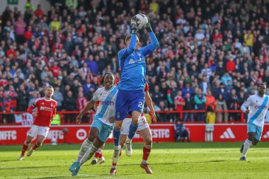 Nottingham Ormanı 'ndan Matz Sels topu Premier League maçı sırasında Nottingham Forest' a karşı Crystal Palace City Ground, Nottingham, İngiltere 'de 30 Mart 202' de yakaladı.