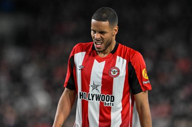 Brentford 'dan Mathias Zanka Jrgensen Premier Lig karşılaşmasında Brentford Manchester United' a karşı Gtech Community Stadyumu, Londra, 30 Mart 2024
