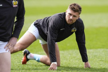 Henry Slade of Exeter Chiefs warms up before the Gallagher Premiership match Sale Sharks vs Exeter Chiefs at Salford Community Stadium, Eccles, United Kingdom, 31st March 202 clipart
