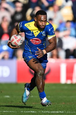 Warrington Wolves 'tan Rodrick Tai, 30 Mart 202' de İngiltere 'nin Warrington kentinde oynanan Betfred Süper Lig karşılaşmasında Warrington Wolves, Catalans Dragons' a karşı oynuyor.