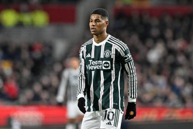 Manchester United 'dan Marcus Rashford Premier League karşılaşmasında Brentford Manchester United' a karşı Gtech Community Stadyumu, Londra, Birleşik Krallık, 30 Mart 202