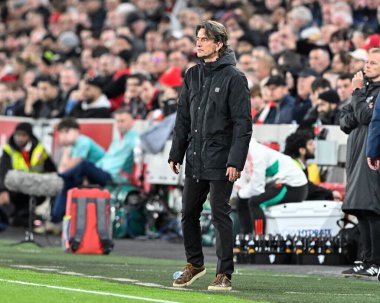 Brentford Premier Lig karşılaşmasında Thomas Frank 'in teknik direktörü Brentford Manchester United' a karşı Gtech Community Stadyumu, Londra, İngiltere, 30 Mart 202